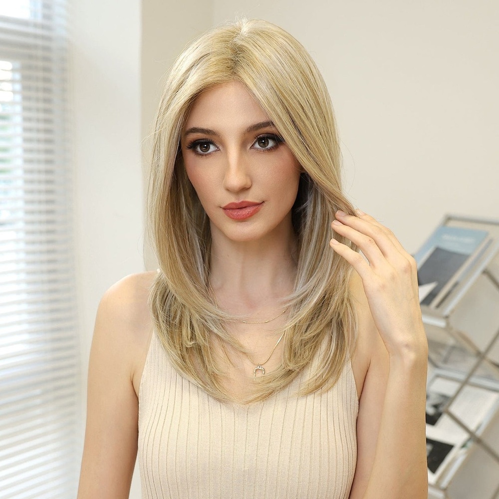 HairCube Classic Mixed Blonde 13x6 Free Parting Synthetic Wig - Timeless Beauty - Picture 13 of 13